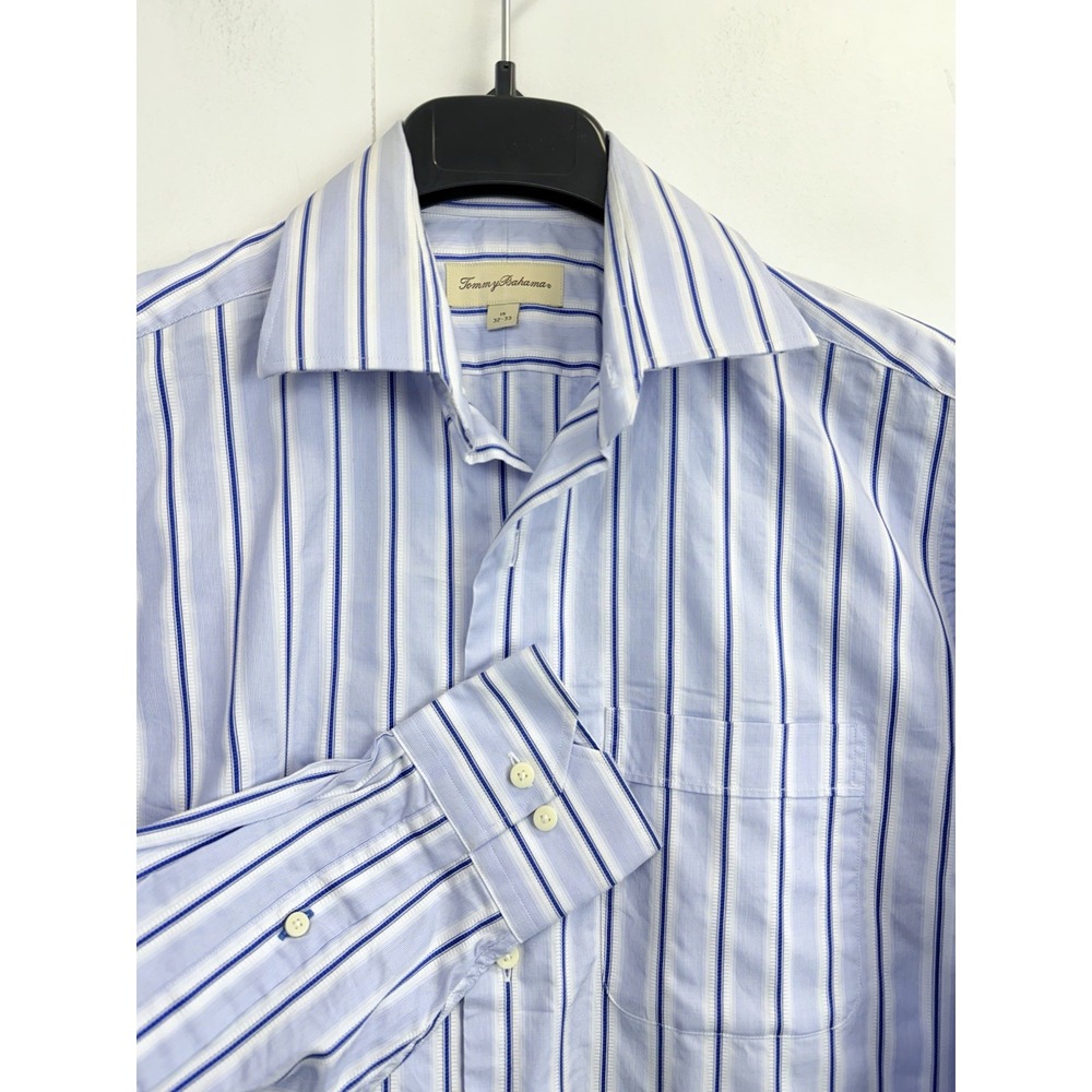 Tommy Bahama Long Sleeve Button Front Dress Shirt Cotten Mens‎ Size L 15 32/33